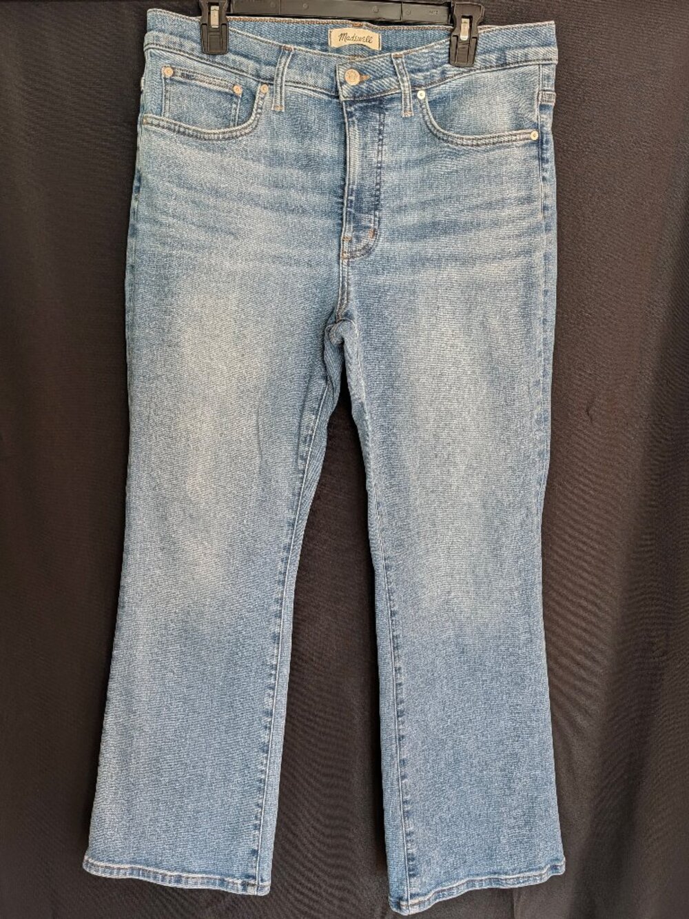 Madewell Mid-Rise Kick Out Crop Jeans Classic Blue Wash Size 31